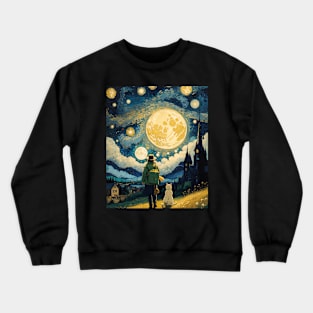 Starry Night Cat, Van Gogh Cat, Cat Lover, Cat Mom, Cat Dad Crewneck Sweatshirt